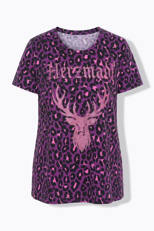 Leopard Print Deer Graphic Tee