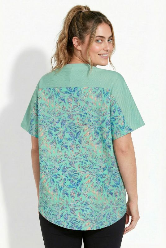 Quick-Drying Floral Stretch-Fit Performance Tee