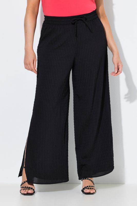 Striped Wide Leg Elastic Waist Pants