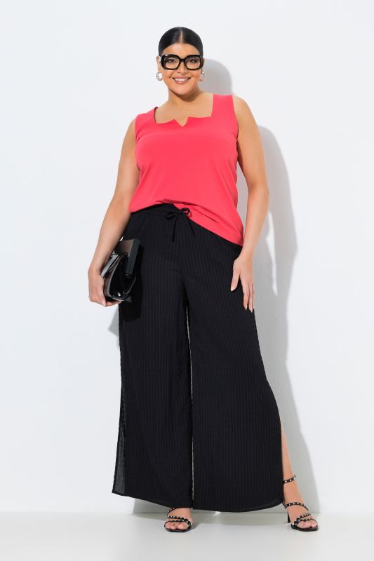 Striped Wide Leg Elastic Waist Pants