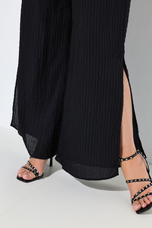 Striped Wide Leg Elastic Waist Pants
