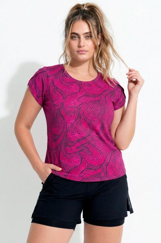 Dot Print Cap Sleeve Performance Tee