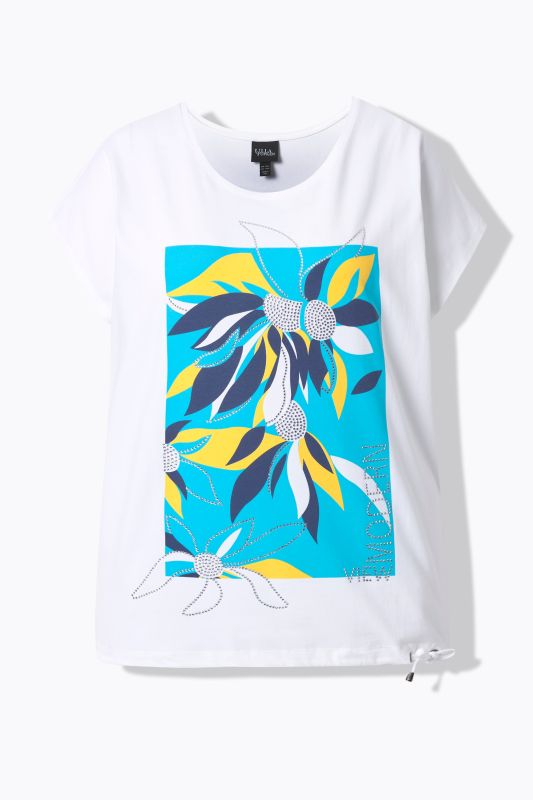 Rhinestone Floral Modern View Graphic Tee
