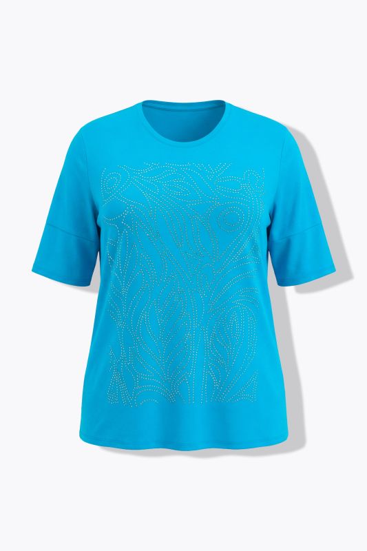 Rhinestone Leaf Short Sleeve Tee