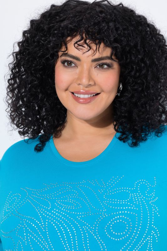 Rhinestone Leaf Short Sleeve Tee
