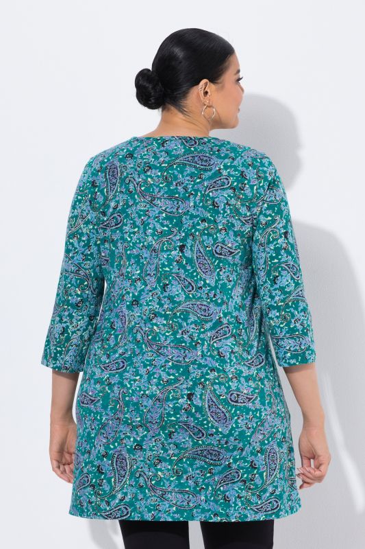 Paisley Bloom 3/4 Sleeve Knit Tunic