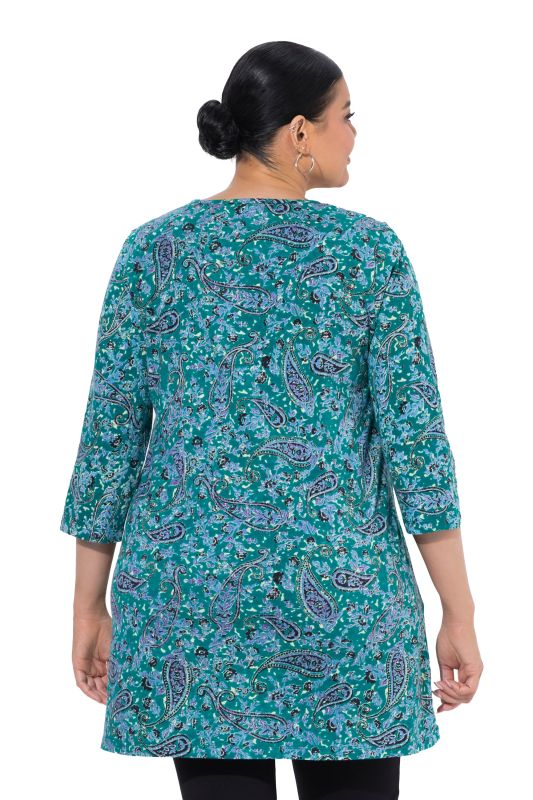Paisley Bloom 3/4 Sleeve Knit Tunic