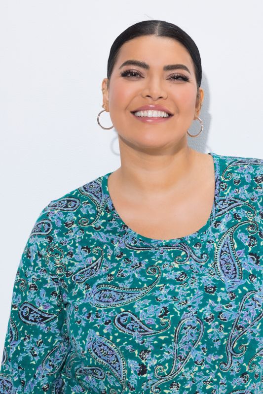 Paisley Bloom 3/4 Sleeve Knit Tunic