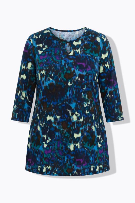 Abstract Midnight 3/4 Sleeve Knit Tunic