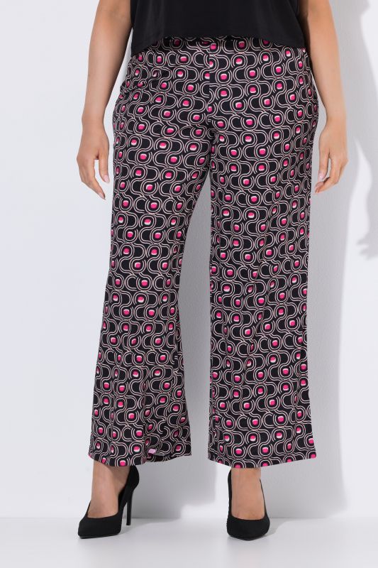 Matte Jersey Geometric Print Elastic Waist Pants