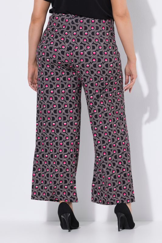 Matte Jersey Geometric Print Elastic Waist Pants