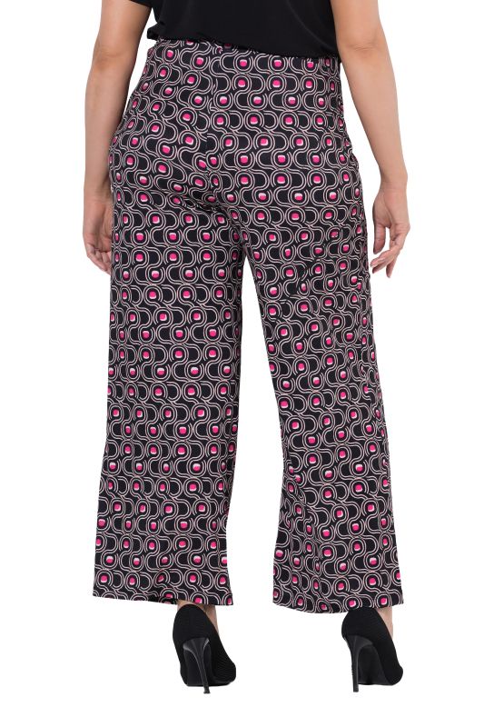 Matte Jersey Geometric Print Elastic Waist Pants