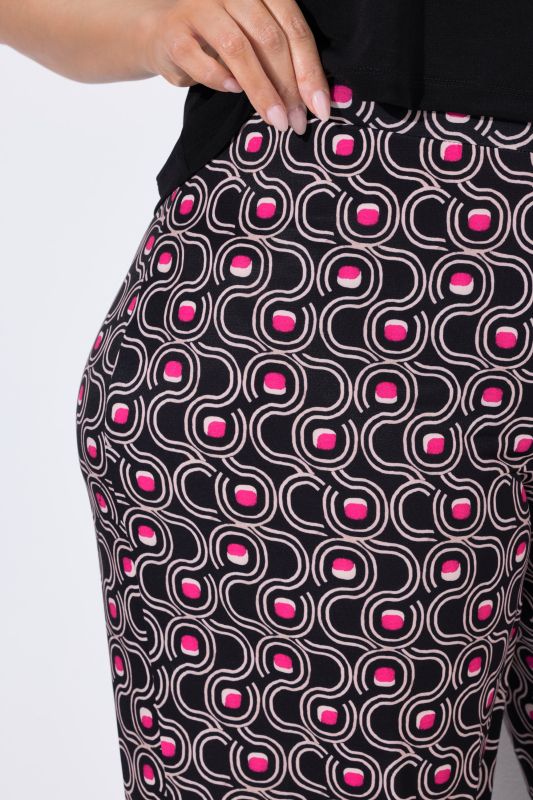 Matte Jersey Geometric Print Elastic Waist Pants
