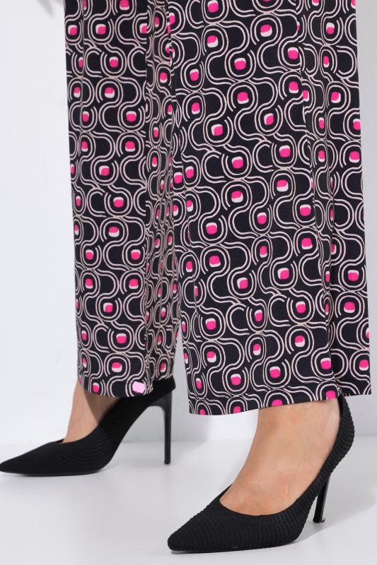 Matte Jersey Geometric Print Elastic Waist Pants
