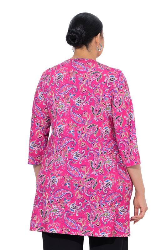 Matte Jersey Pink Paisley A-Line Tunic