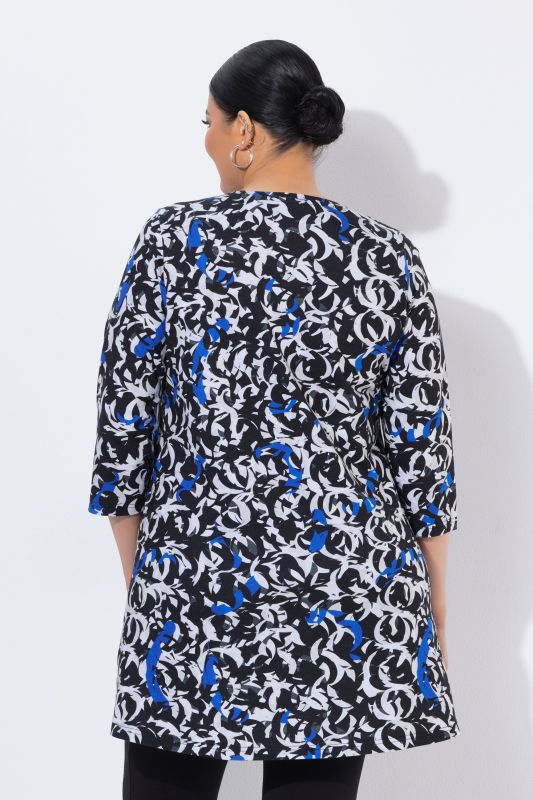 Floral Swirl 3/4 Sleeve Knit Tunic