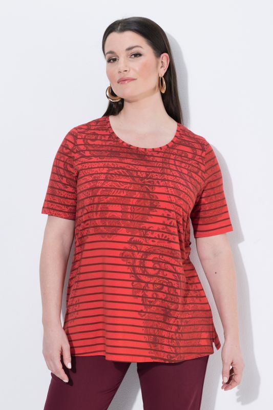 Striped Paisley Pima Cotton Tee