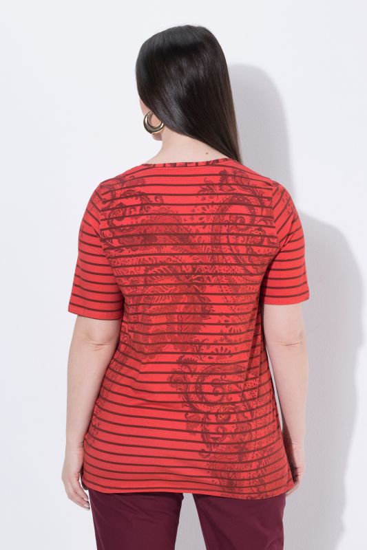 Striped Paisley Pima Cotton Tee