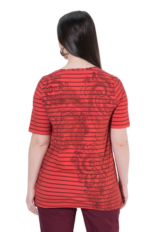 Striped Paisley Pima Cotton Tee