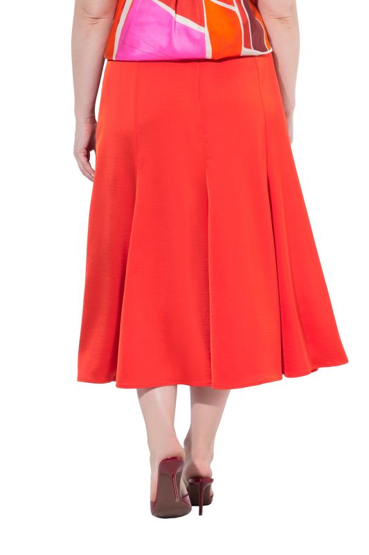 Shimmering Satin Elastic Waist Pleated Skirt