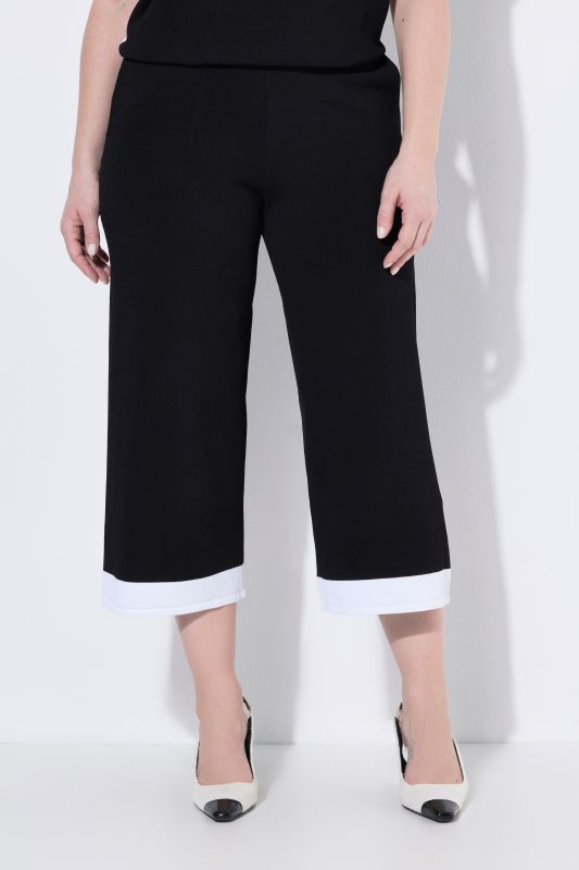 Colorblock Elastic Waist Culottes