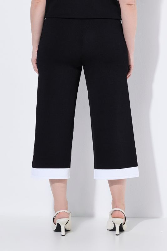Colorblock Elastic Waist Culottes