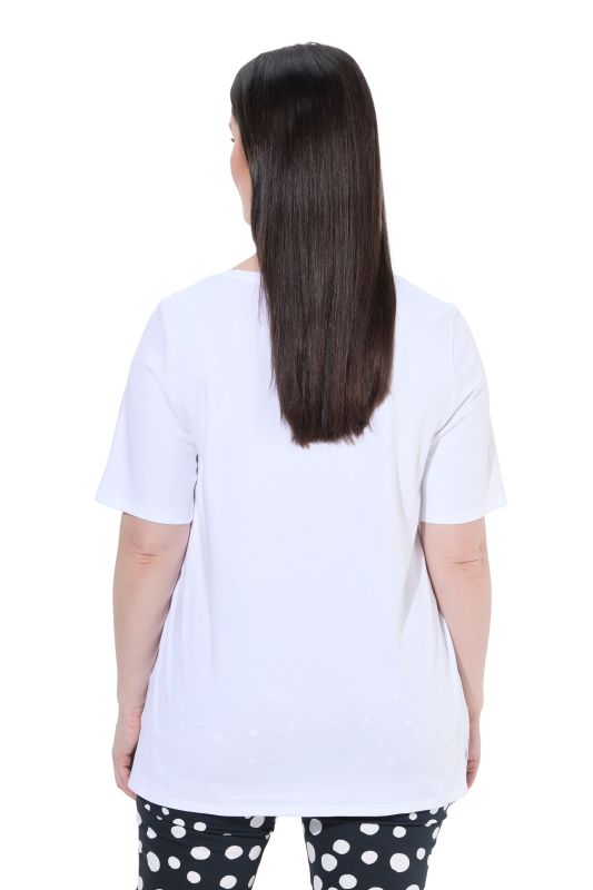 Rhinestone Flower Short Sleeve Pima Cotton Tee