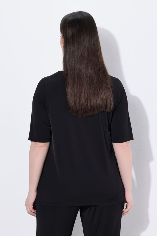 Watercolor Ginkgo Slinky Stretch-Fit T-Shirt Blouse