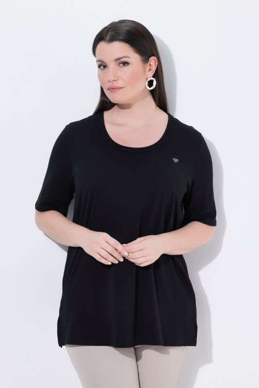Rhinestone Heart Short Sleeve Pima Cotton Tee