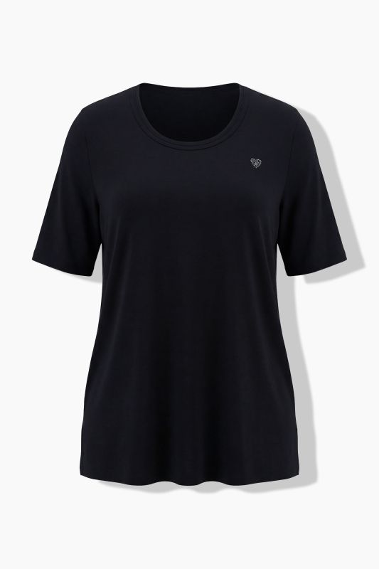 Rhinestone Heart Short Sleeve Pima Cotton Tee