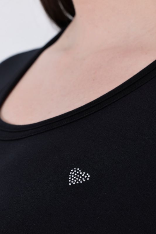 Rhinestone Heart Short Sleeve Pima Cotton Tee