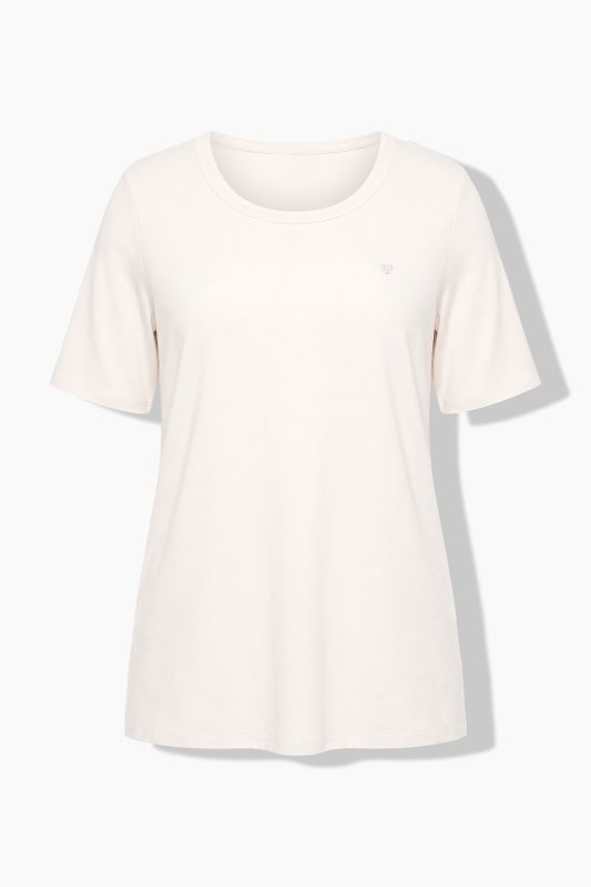 Rhinestone Heart Short Sleeve Pima Cotton Tee