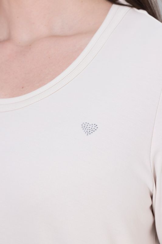Rhinestone Heart Short Sleeve Pima Cotton Tee