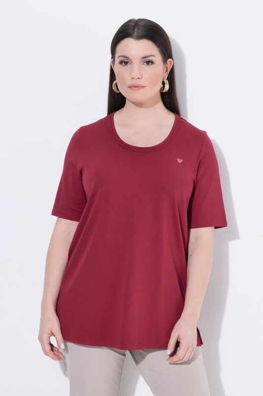 Rhinestone Heart Short Sleeve Pima Cotton Tee