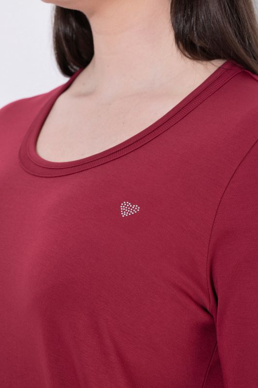 Rhinestone Heart Short Sleeve Pima Cotton Tee