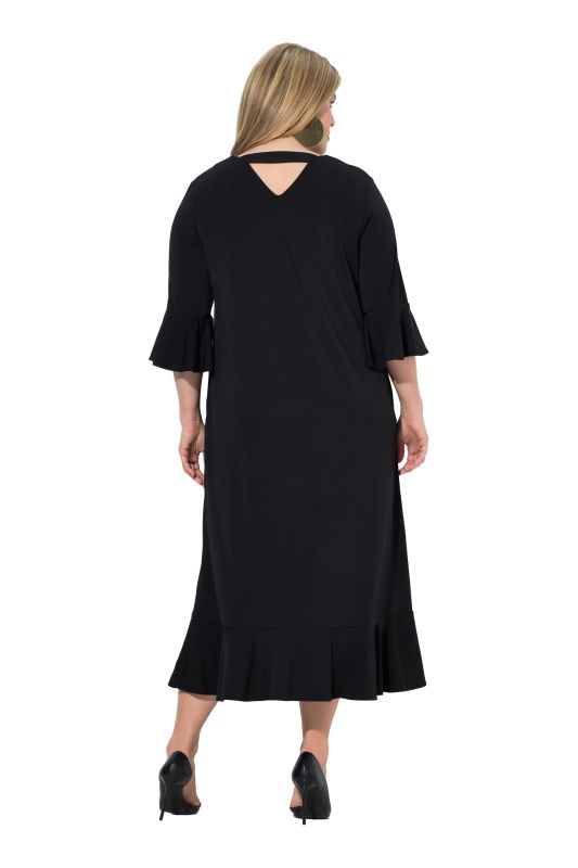 Back Cutout Flounce Panel Dress