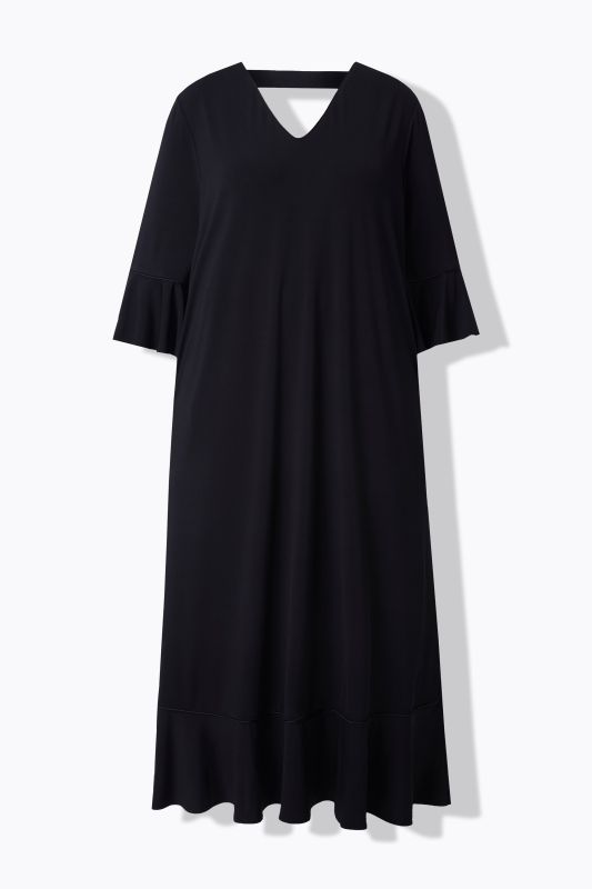 Back Cutout Flounce Panel Dress