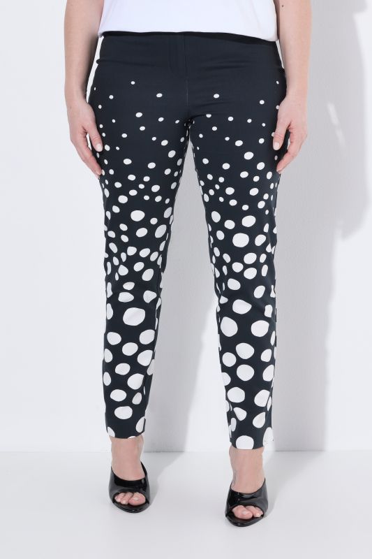 Polka Dot Pressed Crease Elastic Waist Pants