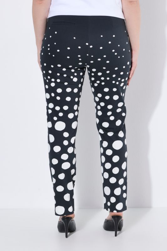 Polka Dot Pressed Crease Elastic Waist Pants