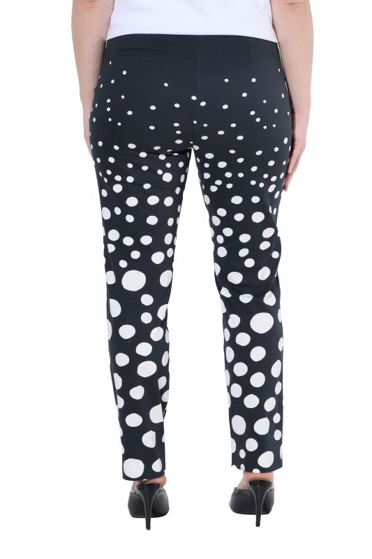 Polka Dot Pressed Crease Elastic Waist Pants