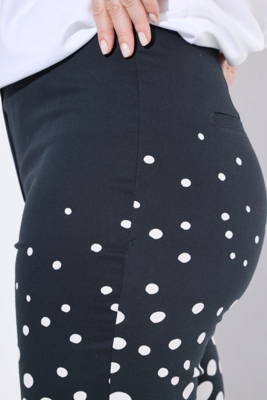 Polka Dot Pressed Crease Elastic Waist Pants