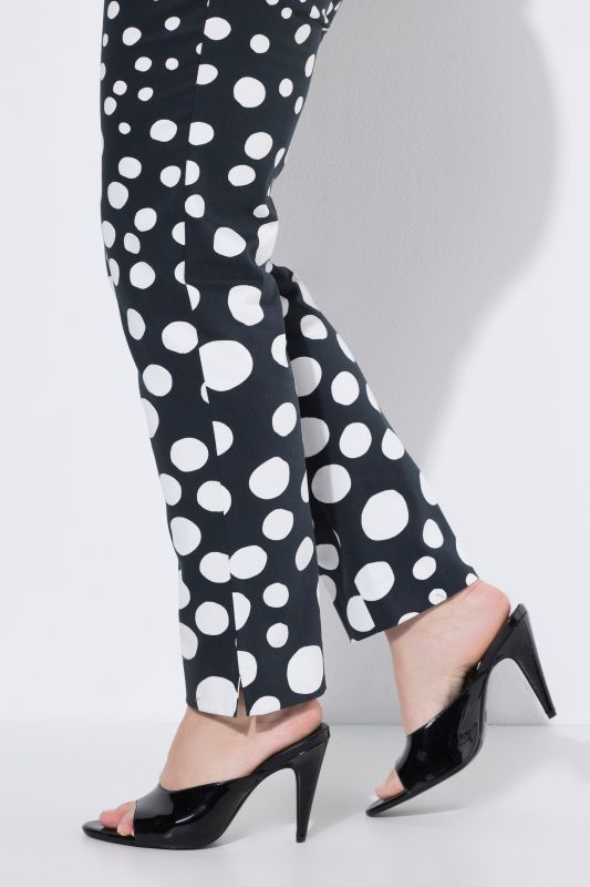 Polka Dot Pressed Crease Elastic Waist Pants
