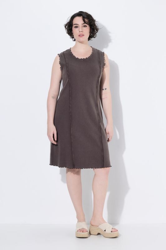 Lettuce Hem Ribbed Jersey Dress