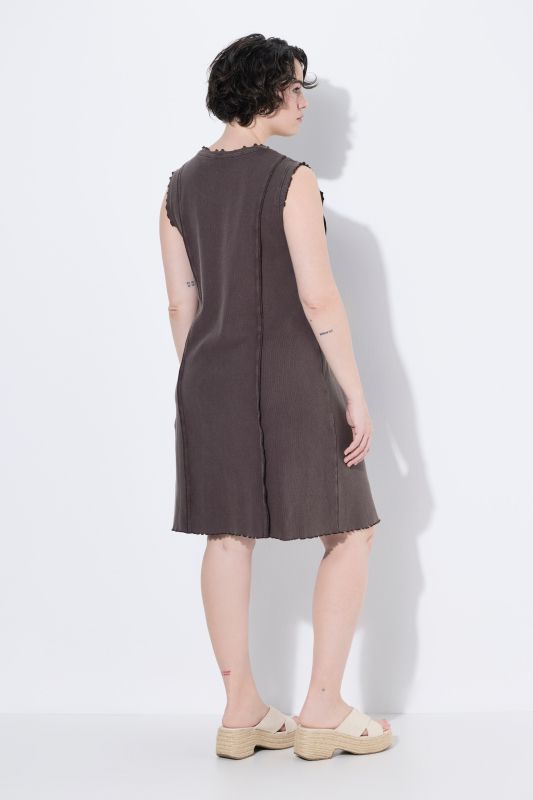 Lettuce Hem Ribbed Jersey Dress
