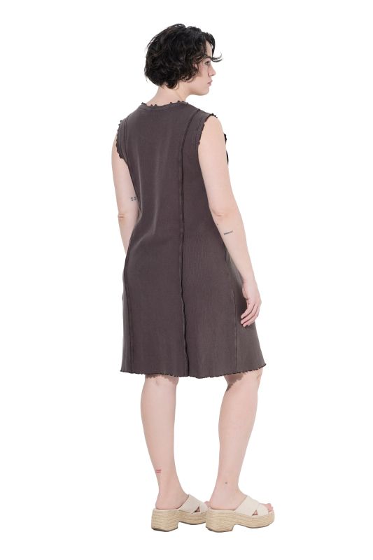 Lettuce Hem Ribbed Jersey Dress