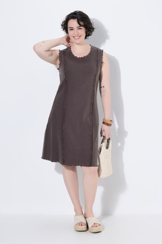 Lettuce Hem Ribbed Jersey Dress