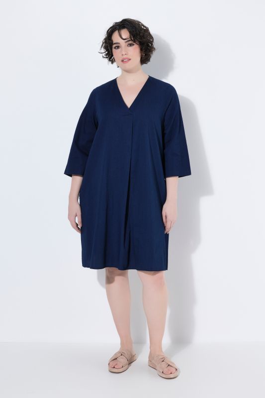 Denim 3/4 Sleeve Pocket Dress
