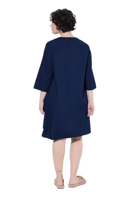 Denim 3/4 Sleeve Pocket Dress
