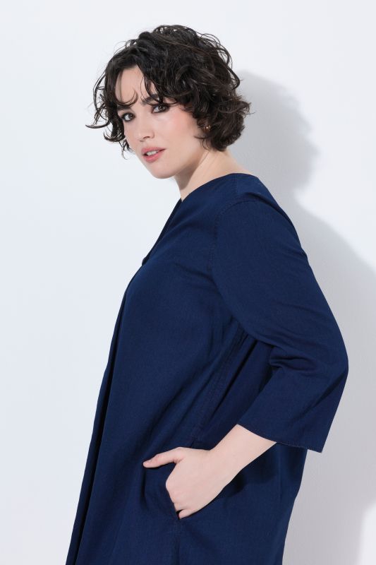 Denim 3/4 Sleeve Pocket Dress
