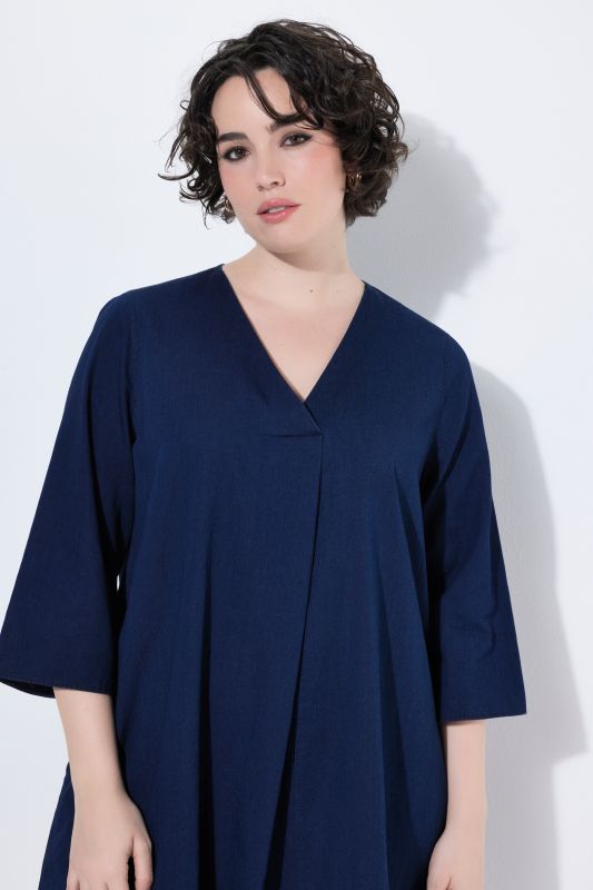 Denim 3/4 Sleeve Pocket Dress